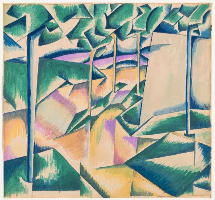 Edward Wadsworth, Landscape, 1913. Gouache and graphite on paper. Tate, purchased 1974.