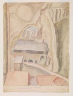 Helen Saunders. Cement Factory at L’Estaque, c1920-29. Drawing. The Courtauld, London (Samuel Courtauld Trust). © Estate of Helen Saunders.