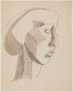 Helen Saunders. Portrait of a woman, c1913. Drawing. The Courtauld, London (Samuel Courtauld Trust). © Estate of Helen Saunders.