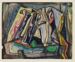 Helen Saunders. Untitled (Female Figures), c1913. Drawing. The Courtauld, London (Samuel Courtauld Trust). © Estate of Helen Saunders.