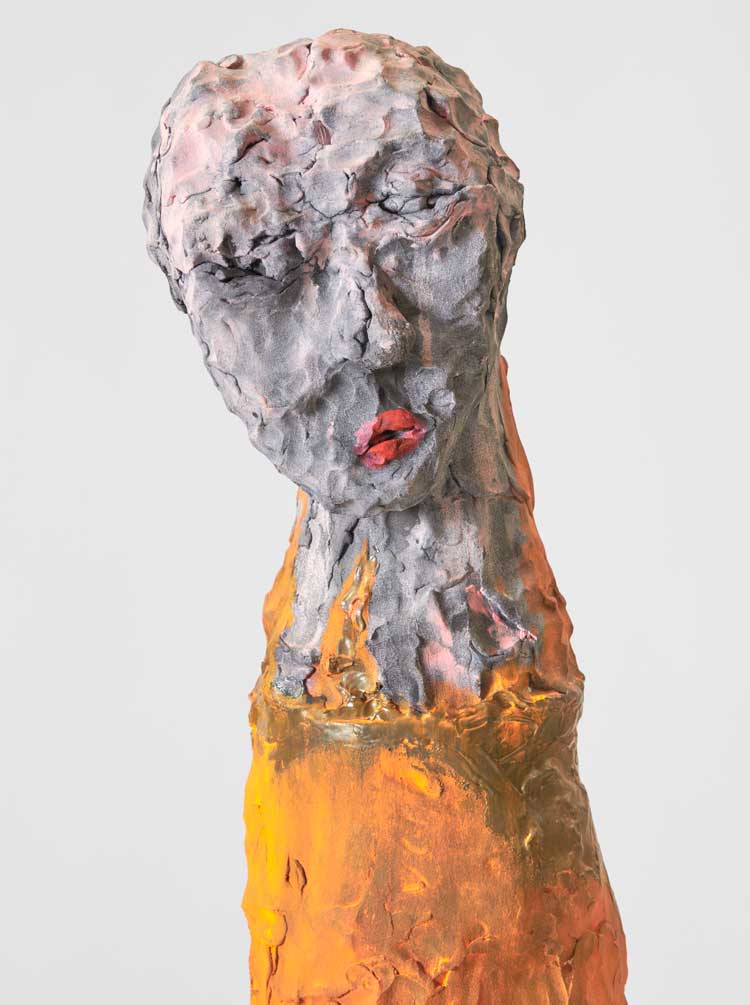 Daniel Silver. Heart, Orange, 2020. Oil painted ceramic, 182 x 42 x 52 cm. Courtesy the artist and Frith Street Gallery, London.