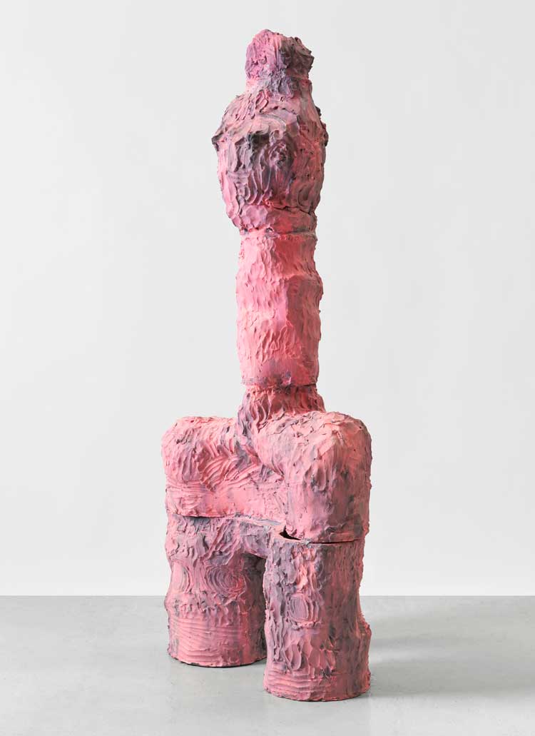 Daniel Silver. Love (pink), 2020. Oil painted ceramic, 186 x 80 x 34 cm. Courtesy the artist and Frith Street Gallery, London.