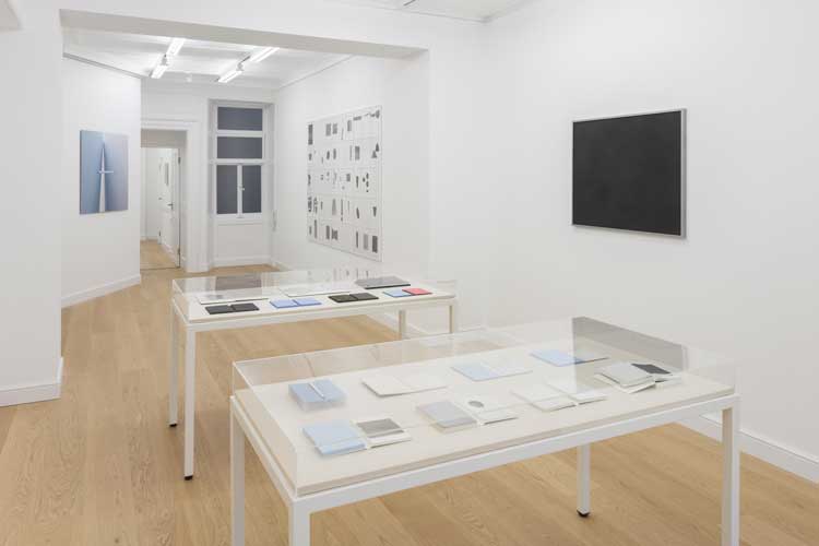Installation view: Ettore Spalletti: Works on paper, editions and books, Marian Goodman Projects, London 2022. Courtesy Studio Ettore Spalletti and Marian Goodman Gallery. Photo: Mark Blower.