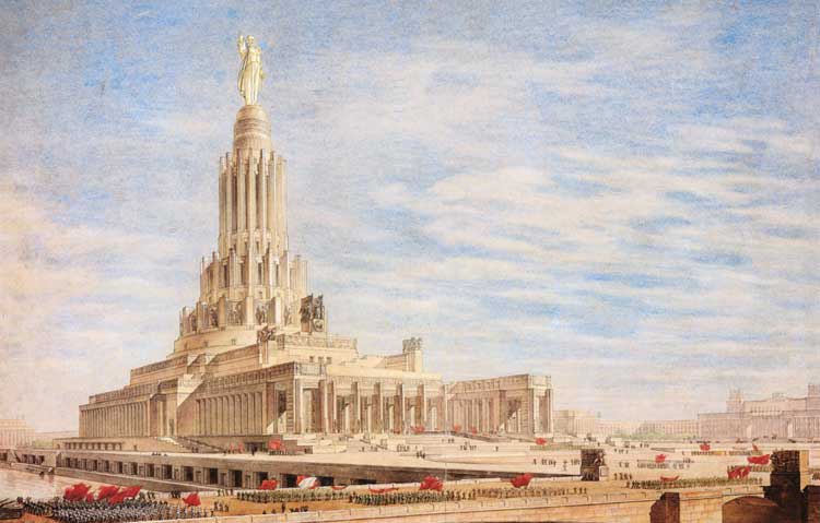 One of Iofan’s many designs for the unbuilt Palace of the Soviets. © Album / Alamy Stock Photo.