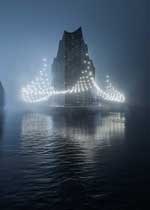 Studio Drift. Rendered image of Breaking Waves, Elbphilharmonie Hamburg, © Moka Studio.