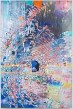 Sarah Sze. Imprint Apparition, 2021. Oil paint, acrylic paint, acrylic polymers, ink, aluminum, diabond and wood, 289.6 x 193.1 x 7.9 cm (114 1/8 x 76 1/8 x 3 1/8 in). © Sarah Sze, Courtesy the artist and Victoria Miro.