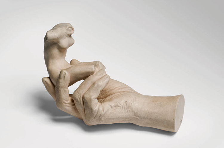 Auguste Rodin. The Hand of Rodin, cast 1917. Plaster, 15.9 × 22.9 × 9.5 cm (6¼ × 9 × 3¾ in.). 
Philadelphia Museum of Art. Photo: Philadelphia Museum of Art. Bequest of Jules E. Mastbaum, 1929.