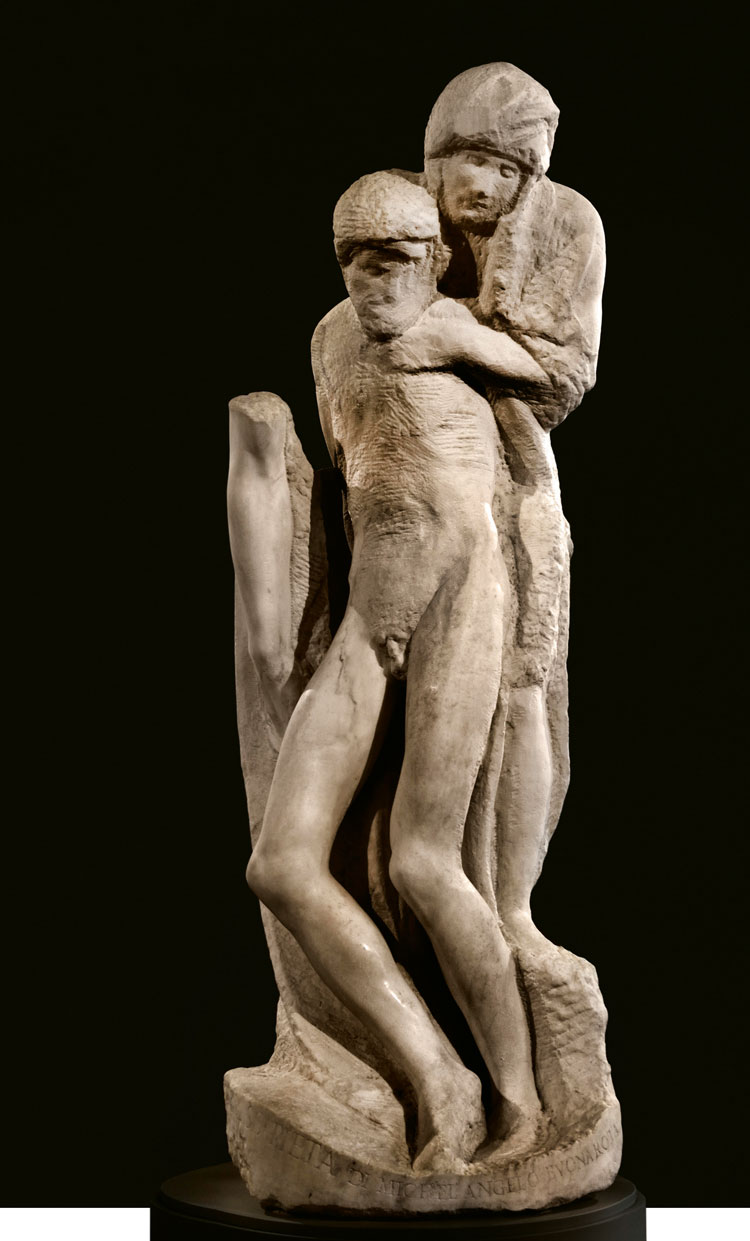 Michelangelo, Rondanini Pietà, c1552–64. Marble, height 196 cm (77¼ in). Castello Sforzesco, Milan. Photo: Peter Horree / Alamy Stock Photo.