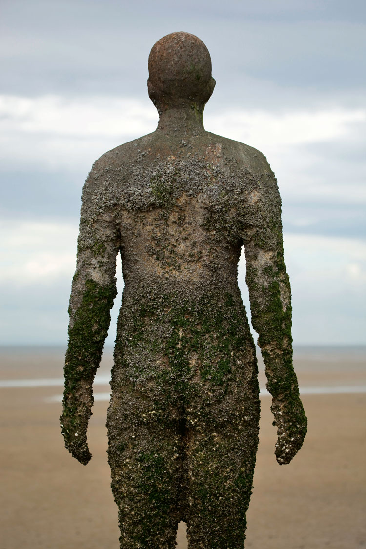 Antony Gormley. Another Place, 1997. Permanent installation, Crosby Beach, Merseyside, England. A Sefton Metropolitan Borough Council Commission. Photo: Stephen White. © the artist.