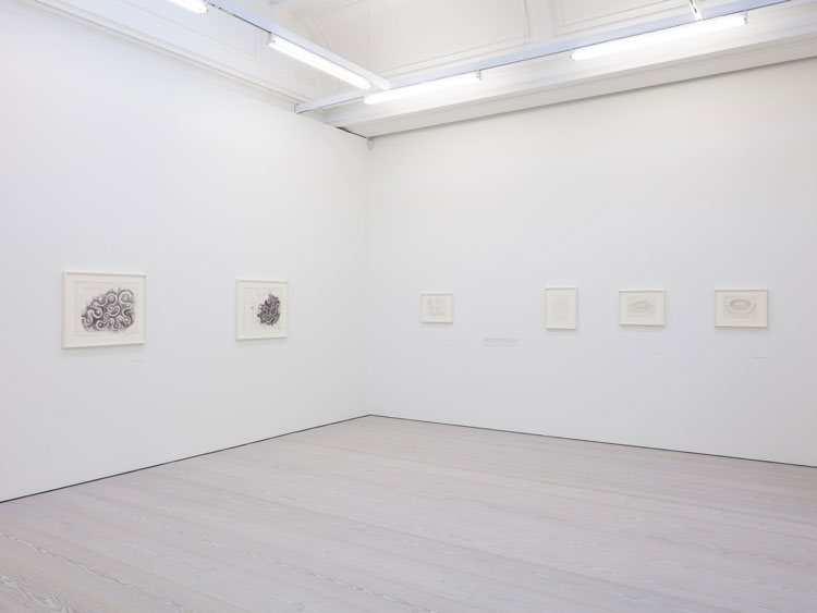 Robert Smithson: Hypothetical Islands, installation view, Marian Goodman Gallery, London. Photo: Lewis Ronald.