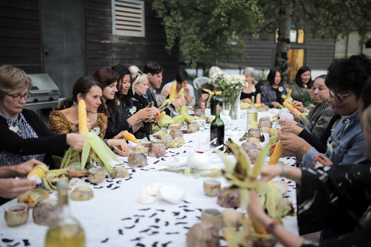 Studio Morison. Impossible Rainbow dinner, Blueprint for Happiness, Banff, 2015.