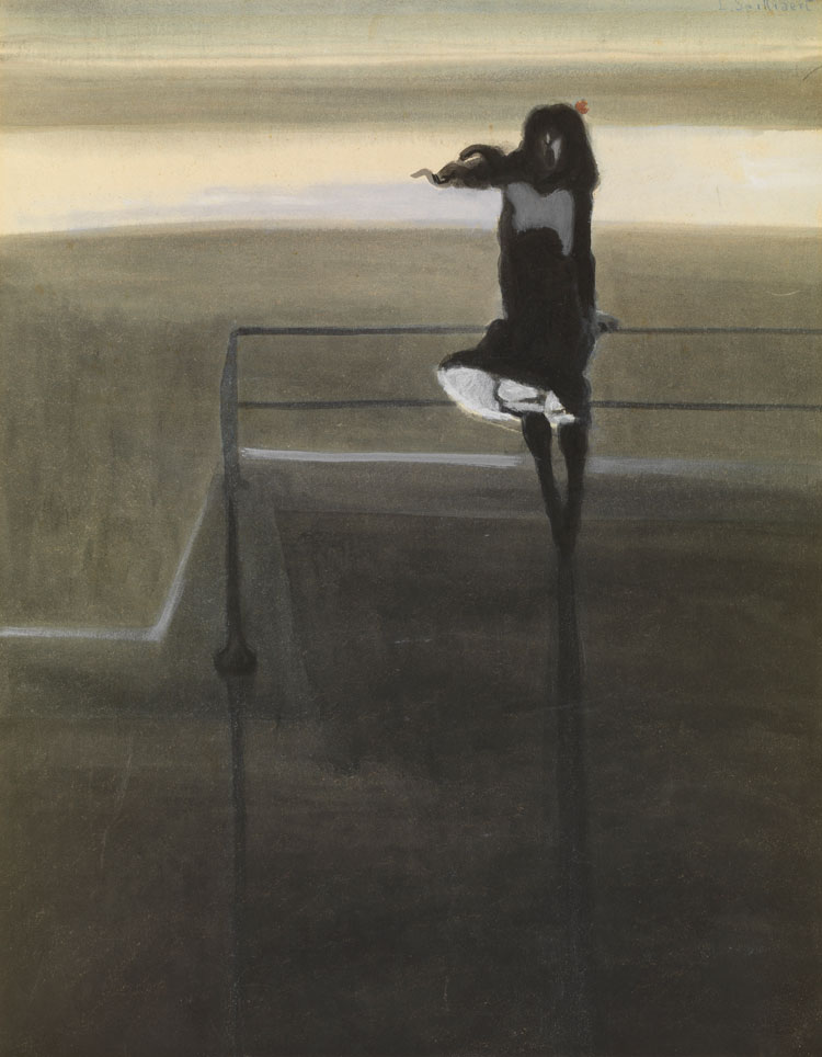 Leon Spilliaert, A Gust of Wind, 1904. Indian ink wash, brush, watercolour and gouache on paper, 51 x 41 cm. Mu.ZEE © www.lukasweb.be - Art in Flanders vzw. Photo: Hugo Maertens.