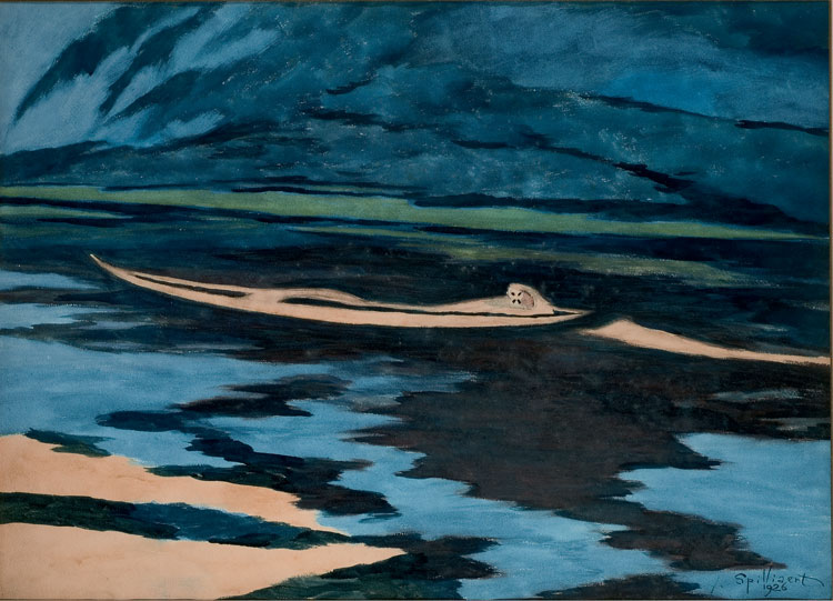 Leon Spilliaert, The Shipwrecked Man, 1926. Watercolour, gouache, Indian ink and pen on paper, 54.2 x 75.3 cm. Private collection.  Photo: Luc Schrobiltgen.