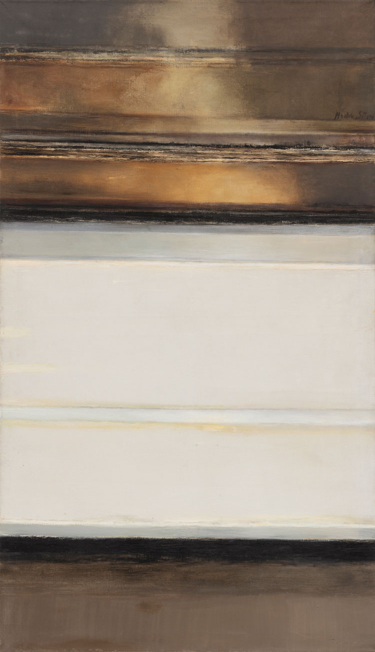 Hedda Sterne. Vertical Horizontal XVII, 1963. Oil on canvas, 219.7 x 127 cm (86 1/2 x 50 in). © The Hedda Sterne Foundation Inc, ARS, NY and DACS, London 2019. Courtesy Van Doren Waxter and Victoria Miro.
