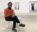 Paul Mpagi Sepuya talking to Studio International at the opening of his exhibition at Modern Art, London, January 2020. Photo: Martin Kennedy.