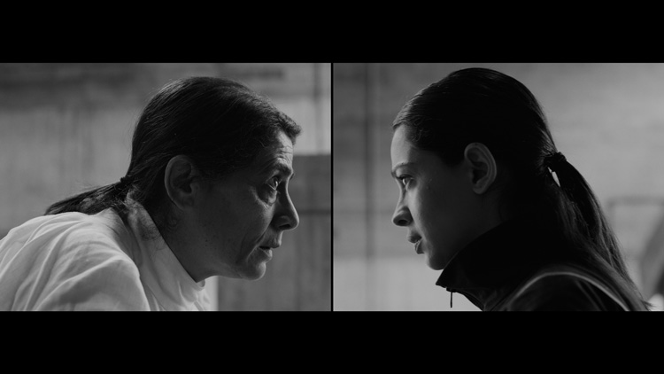 Larissa Sansour and Søren Lind. In Vitro, 2019. 2-channel black and white film, 27 min 44 sec. Courtesy of the artists.