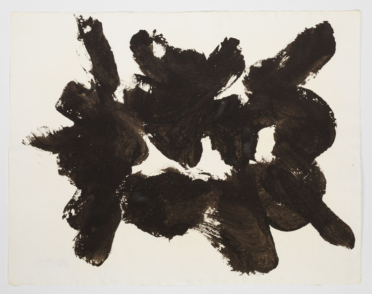 David Smith. Untitled, 1960. Brown egg ink, 39.4 x 52.1 cm (15 1/2 x 20 1/2 in). Photo: EPW Studio. © 2019 The Estate of David Smith / Licensed by VAGA at Artists Rights Society (ARS), NY. Courtesy of the artist and Hauser & Wirth.