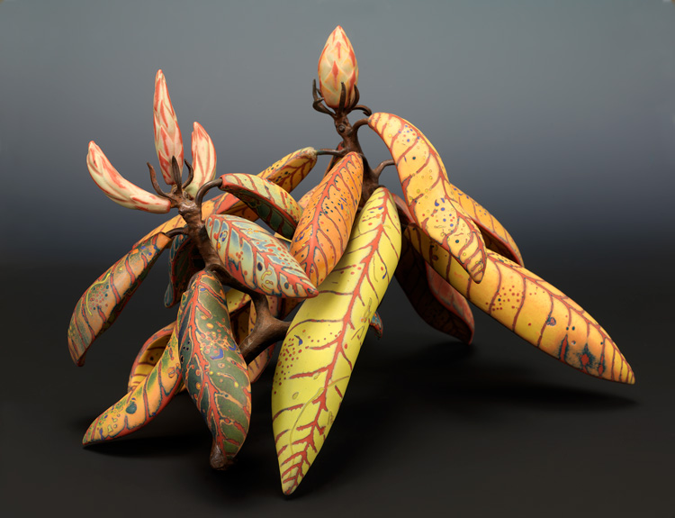 Michael Sherrill, Yellowstone Rhododendron, 2000. Porcelain, glaze, steel, 11.25 x 15 x 11 in. Smithsonian American Art Museum, gift of David and Clemmer Montague, in memory of her mother Beatrice Slaton and her brother Carson Slaton, Mississippi Gardeners, 2005.34.