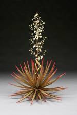 Michael Sherrill, Temple of the Cool Beauty (Yucca), 2005. Porcelain, Moretti glass, silica bronze. 54 x 38 in. Gift of Ann and Tom Cousins. 2014.78a-b. Collection of The Mint Museum.
