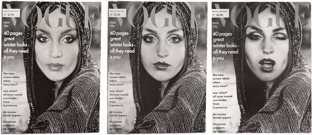 Cindy Sherman. Cover Girl (Vogue), 1975/2011. Three gelatin silver prints, each 26.7 × 20.3 cm. Private Collection, Paris.