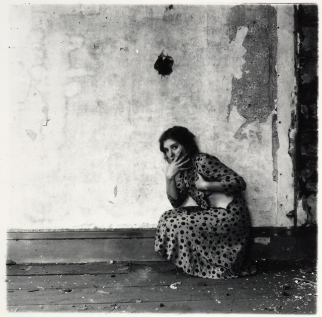Francesca Woodman, Untitled, 1975-80. Photograph, gelatine silver print on paper, 14.10 x 14.00 cm (paper 25.2 x 20.2 cm). ARTIST ROOMS National Galleries of Scotland and Tate. Acquired jointly through The d'Offay Donation with assistance from the National Heritage Memorial Fund and the Art Fund 2008 © Courtesy of George and Betty Woodman.