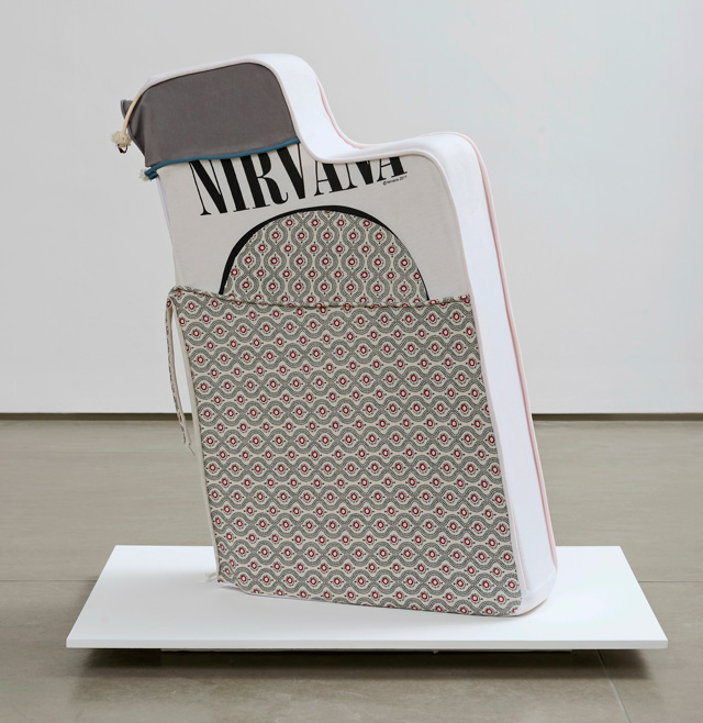 Gerda Scheepers. (Arm) Rest, 2019. Wood, foam, fabric, cardboard, 85 x 60 x 20 cm (33 1/2 x 23 3/5 x 7 4/5 in). Image courtesy the artist; Mary Mary, Glasgow. Photo: Malcolm Cochrane.