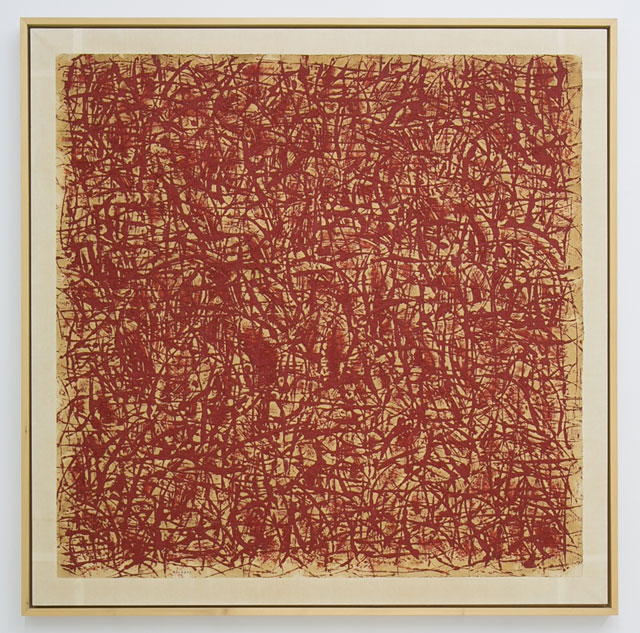 Shen Fan. 93-60-1, 1993. Oil on xuan paper mounted on xuan paper, 46 x 46 in (117 x 117 cm). Courtesy of Shen Fan, ShanghART Gallery, and Eli Klein Gallery.