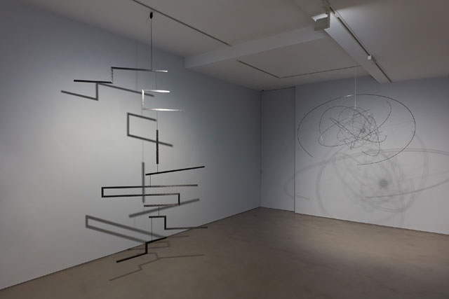 Suspension: A History of Abstract Hanging Sculpture, 1918-2018, installation view at Olivier Malingue, London. Photo: Luke A Walker.