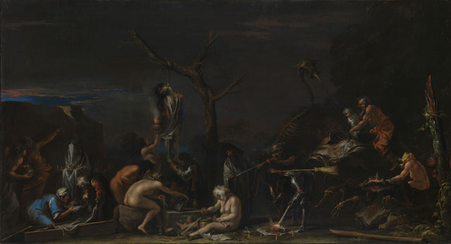 Salvator Rosa (1615–73). Witches at their Incantations, c1646. Oil on canvas, 72 x 132 cm. © National Gallery, London.