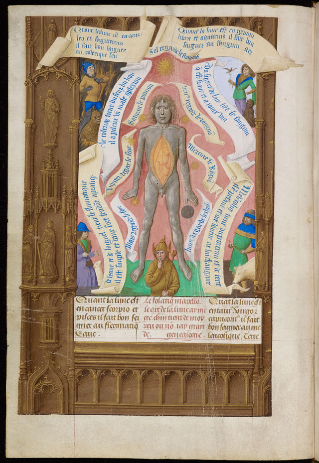The Planet Man, from a Flemish Book of Hours, after 1488. Ink on parchment. The Bodleian Library, University of Oxford (MS Douce 311).