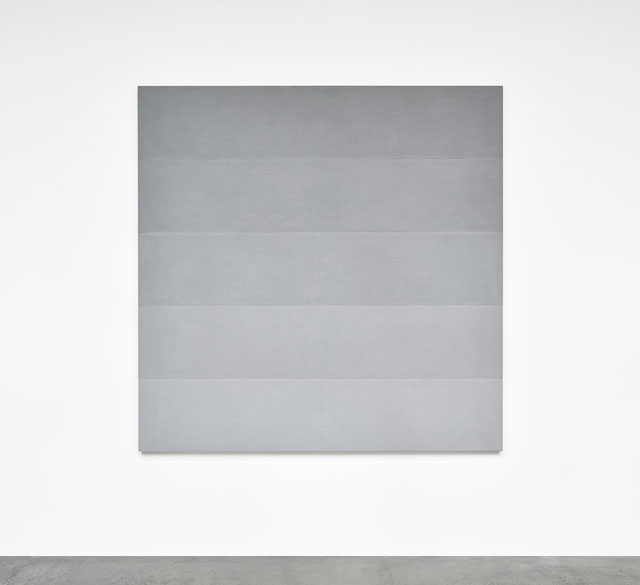 Ettore Spalletti. Sfumato, grigio, 2018. Colour impasto on board, 78 3/4 x 78 3/4 x 1 5/8 in (200 x 200 x 4 cm). Photograph: Rebecca Fanuele. Courtesy of the artist and Galerie Marian Goodman Paris.