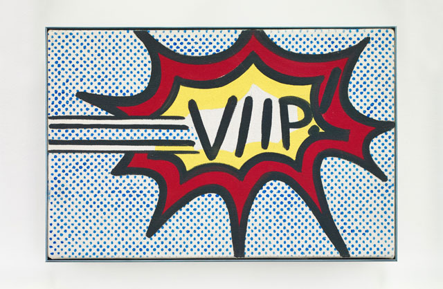 Roy Lichtenstein. VIIP!, 1962. Oil on canvas, 8 x 12 in (20 x 30.5 cm). Private collection, Switzerland. © Estate of Roy Lichtenstein/DACS 2018.