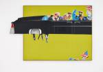 Gerald Laing. Lincoln Convertible, 1964. Oil on shaped canvas, 73 x 111 in (185.4 x 282 cm). The Estate of Gerald Laing. © The Estate of Gerald Laing.