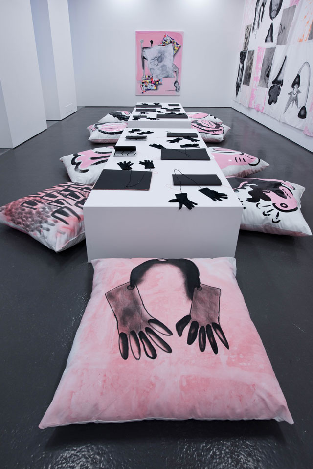 Sofia Stevi. Archive Room entrance, installation view, turning forty winks into a decade, Baltic Centre for Contemporary Art, 2017.