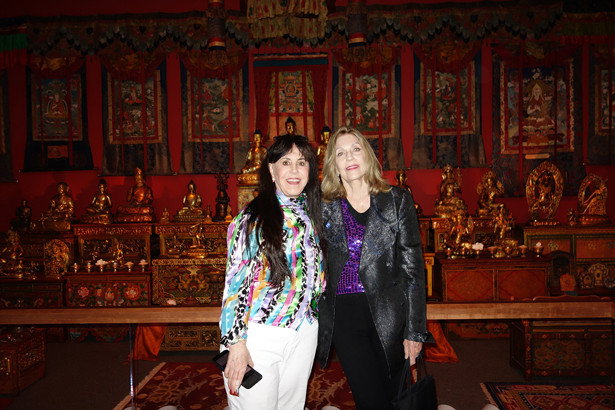 Dr. Alice Kandell and Dame Jillian Sackler inside the Kandell Tibetan Shrine Room at the Arthur M. Sackler Gallery. Photograph by Miguel Benavides.