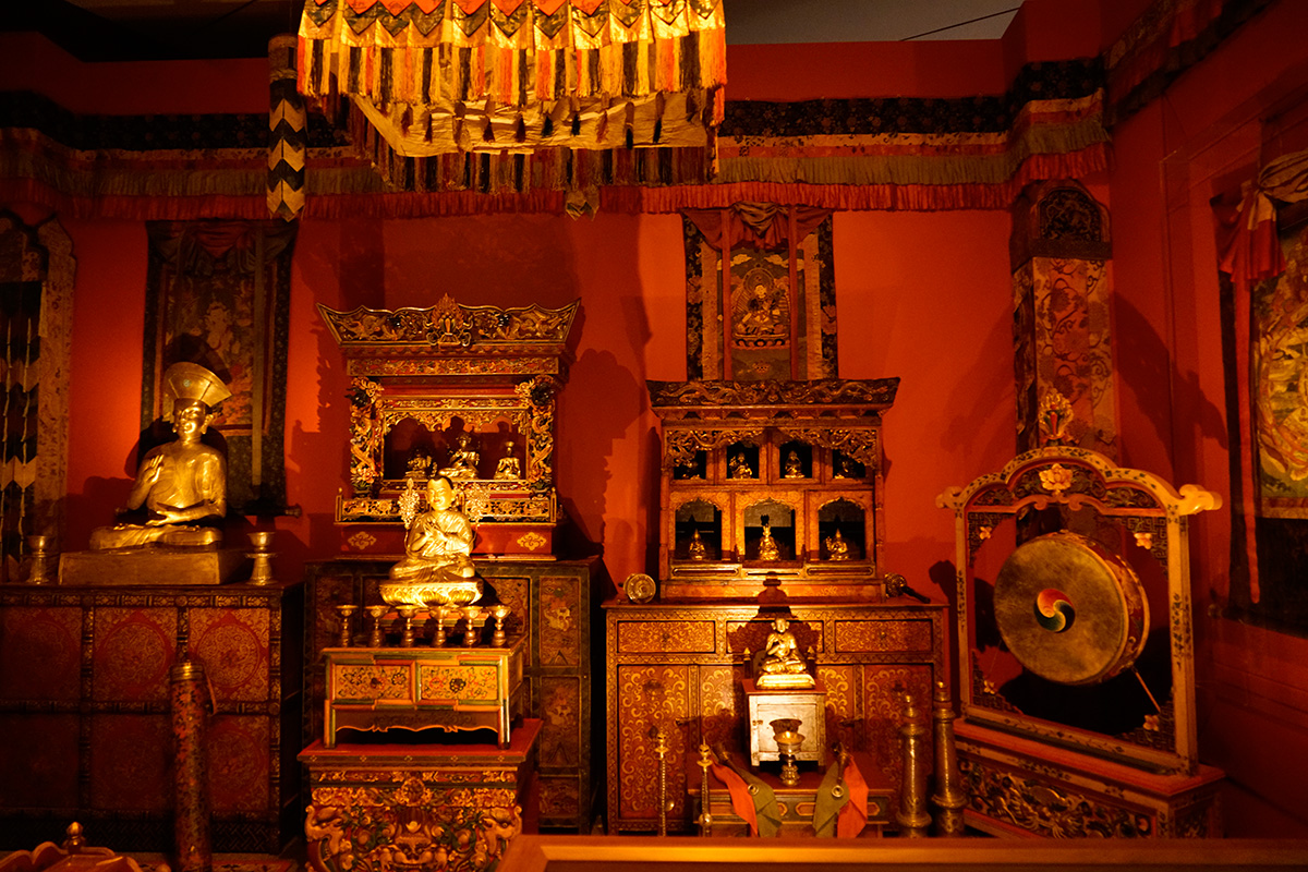 The Tibetan Buddhist Shrine Room from the Alice S. Kandell Collection. Gifts and promised gifts from the Alice S. Kandell Collection to the Arthur M. Sackler Gallery, Smithsonian Institution, Washington, DC. Photograph by Miguel Benavides