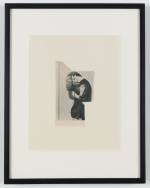 John Stezaker. The Voyeur I (Photoroman), 1976. Collage, 5.94 x 3.7 in (15.1 x 9.4 cm). Courtesy of the artist and Petzel, New York.