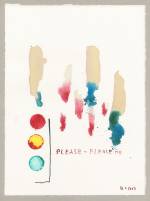 Thomas Schütte. Please Please Me [From the Deprinotes series], 2007. Watercolour, ink and crayon on paper, 59.4 x 48.5 x 1.8 cm (framed). Courtesy the artist and Frith Street Gallery, London. Photograph: Steve White.