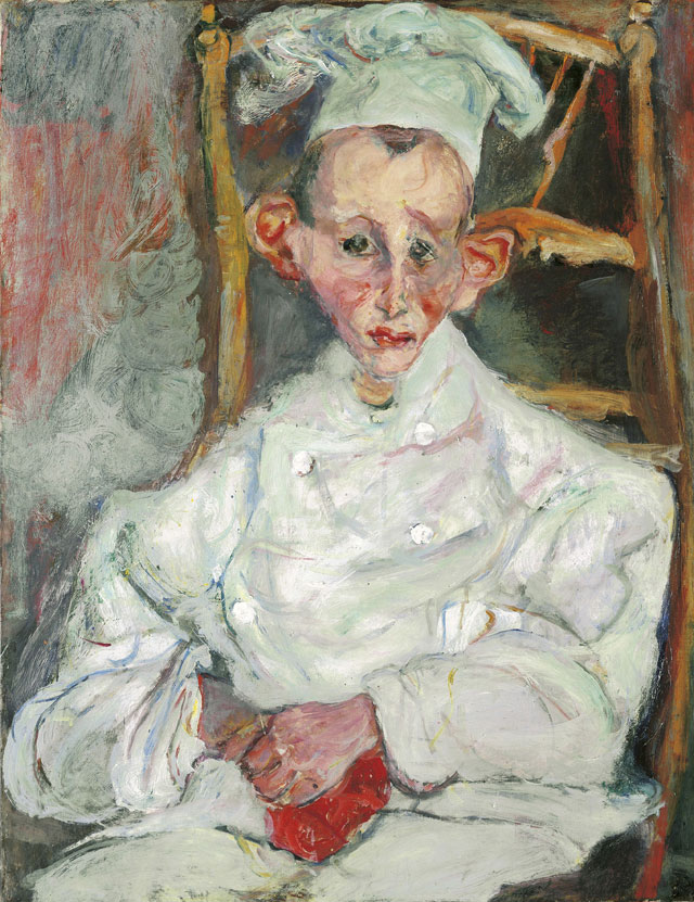 Chaïm Soutine. Pastry Cook of Cagnes (Le patissier de Cagnes _ Der Konditor von Cagnes), 1922. 64.8 x 50 cm. Private collection.