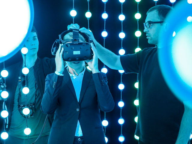 The VRLab in the Ars Electronica Centre’s Main Gallery showcases the latest VR, AR and MR technologies. In addition to applications by filmmakers and animators as well as artistic approaches, the VRLab relates the history of virtual and augmented reality’s development. Photograph: Ars Electronica / Martin Hieslmair.