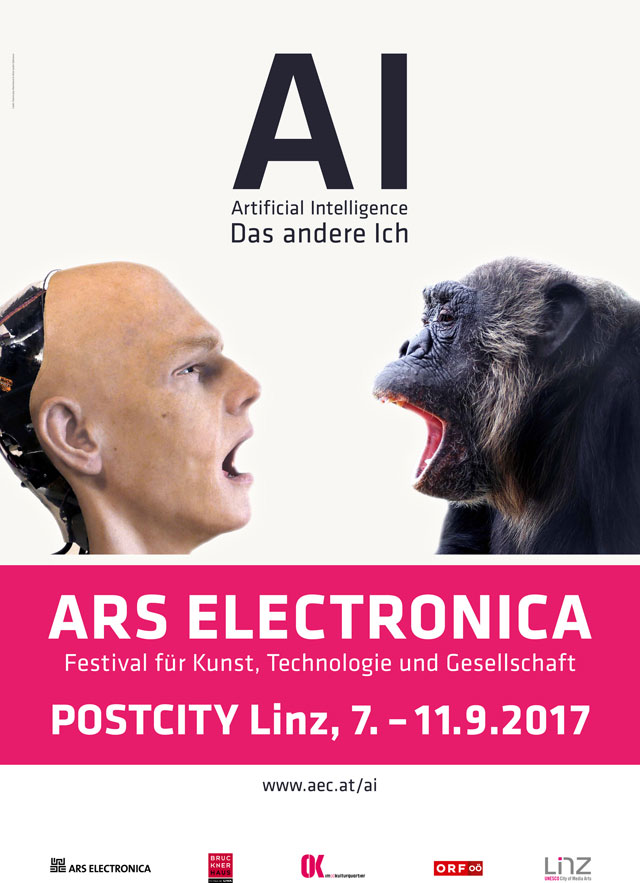 Poster for the 2017 Ars Electronica Festival, Linz, Austria, 7–11 September 2017. Photograph: Ramiro Joly-Mascheroni and Aline Sardin-Dalmasso.