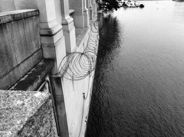 Santiago Sierra. Protected building (Helmhaus, Manifesta 11. Zurich, Switzerland, 2016).