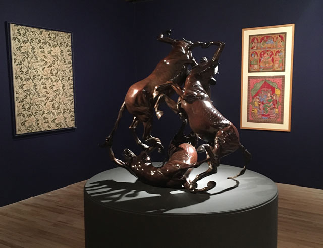 Raqib Shaw. Centaur Trio, 2016. Bronze with Renaissance patina. Photograph: Veronica Simpson.