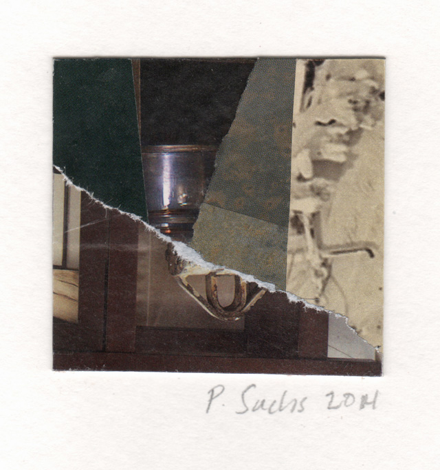 Pat Sachs. Summer Home in Collageville, 2014. Collage, 73 x 51 mm (2⅞ x 2 in).