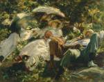 Group with Parasols by John Singer Sargent, c1904-5. Copyright: Private collection.