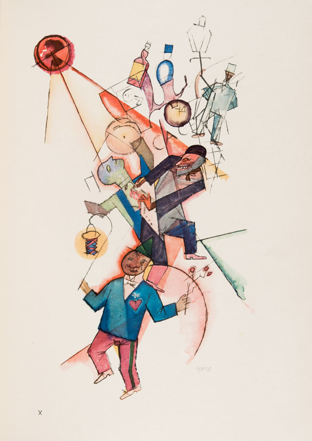 George Grosz. Johannisnacht (Midsummer Night), 1918. From: Ecce Homo, publ. 1923. Coloured offset print. © Museum der Moderne Salzburg. © Bildrecht Wien. Photograph: Hubert Auer.