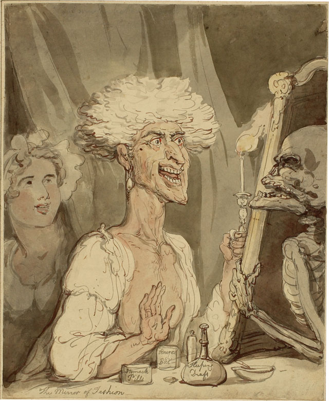 Thomas Rowlandson. The Mirror of Fashion, (not dated). Ink and watercolour on paper. © Museum der Moderne Salzburg. Photograph: Bettina Salomon.