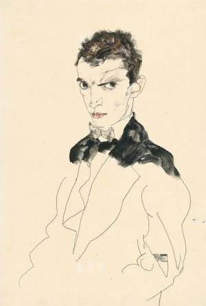 Egon Schiele. Self-Portrait, 1912. Gouache and pencil on paper, 46.5 x 31.5 cm. Private collection, courtesy Neue Galerie New York. © Private collection, courtesy Neue Galerie New York.