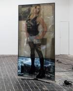 Philipp Timischl. Your Character Is So Hot – Hottest Character, 2014. UV print on epoxy resin on canvas, monitor, HD video, 160 x 105 x 15 cm.  Courtesy the artist and Neue Alte Brücke, Frankfurt. Courtesy the artist. Photograph: Timo Ohler.