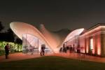 Serpentine Sackler Gallery.  Zaha Hadid Architects. Night view. Photograph © 2013 Luke Hayes.